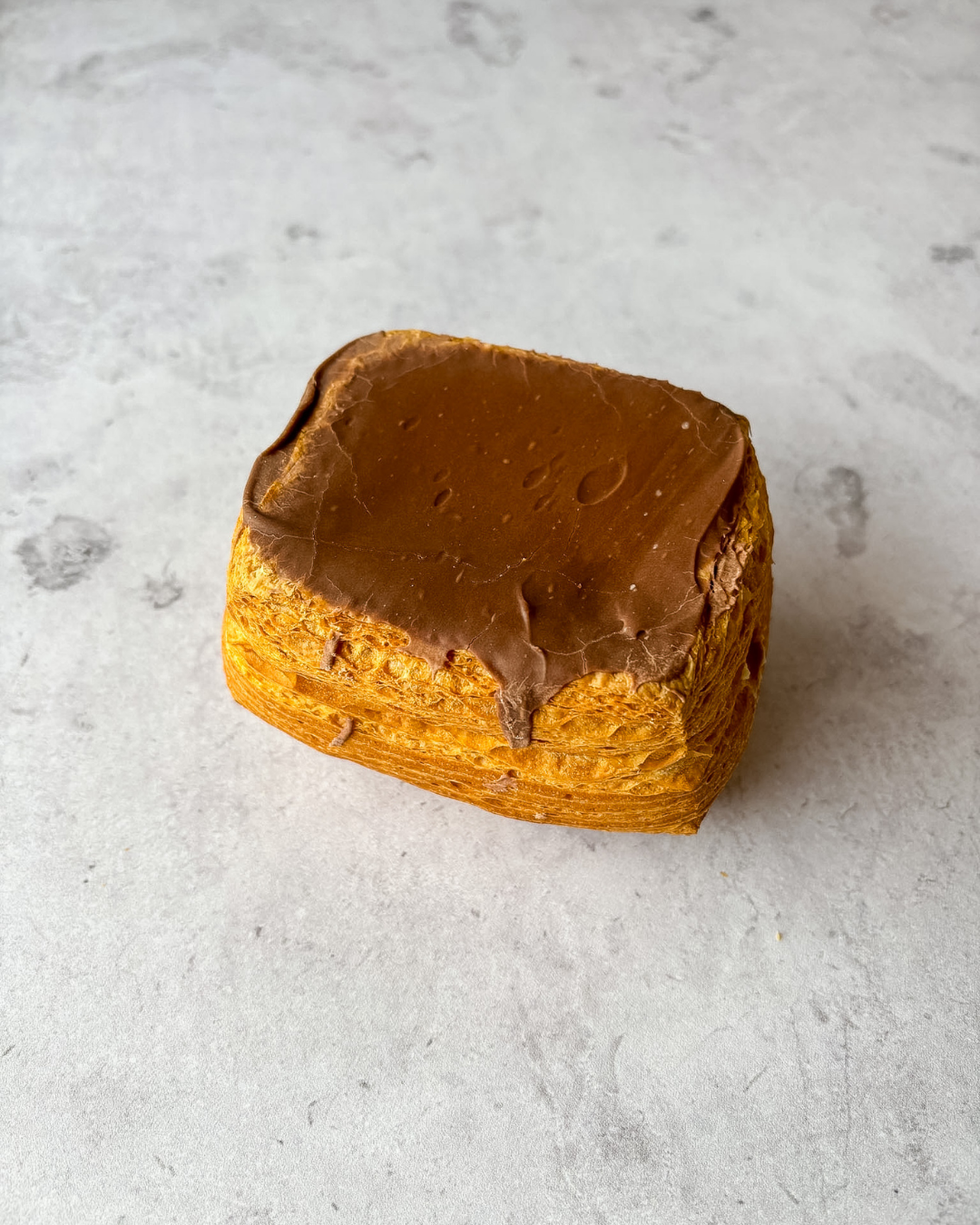 Vierkante puddingkoek chocolade